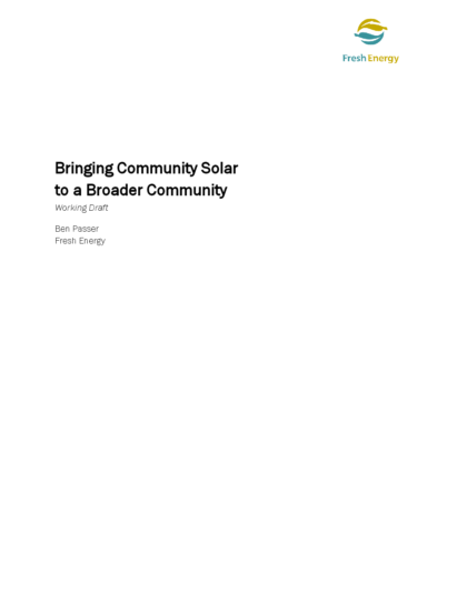 bringing community solar to a broader community