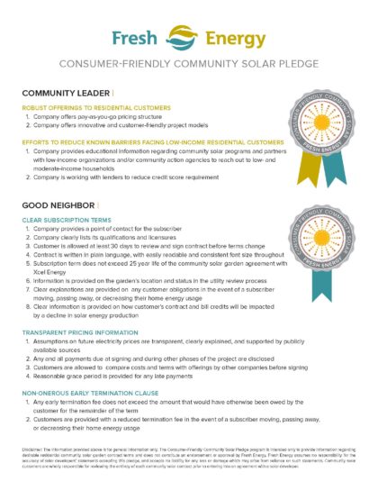 Community Solar Pledge