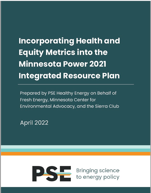 Incorporating Health and Equity Metrics into the Minnesota Power 2021 Integrated Resource Plan