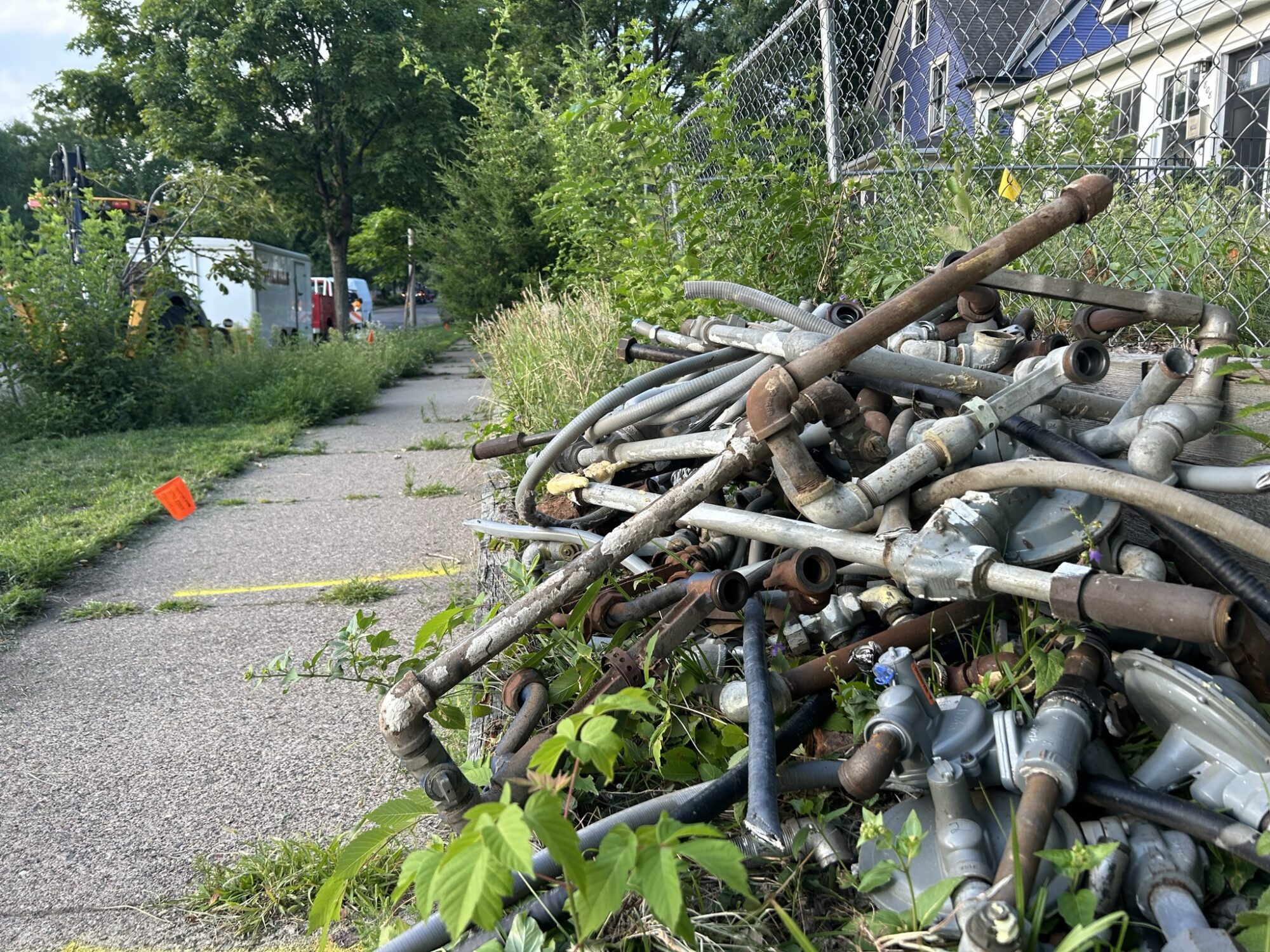 Discarded gas meters and service lines from South Minneapolis. 